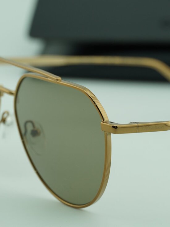 Calvin Klein CK24100S N 771 Unisex Aviator Sunglasses - Gold/Green main image 11